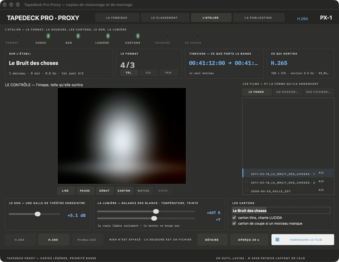 Tapedeck Proxy en apparence LUCIDA (fonds de démonstration)